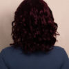 curly human wig - 12" dark red.