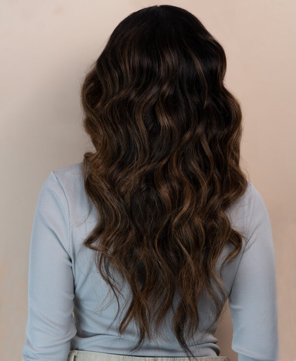 front lace human wig - 20" caramel balayage.