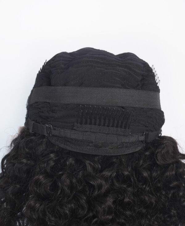 front lace human wig - 12" 3A curly natural black.