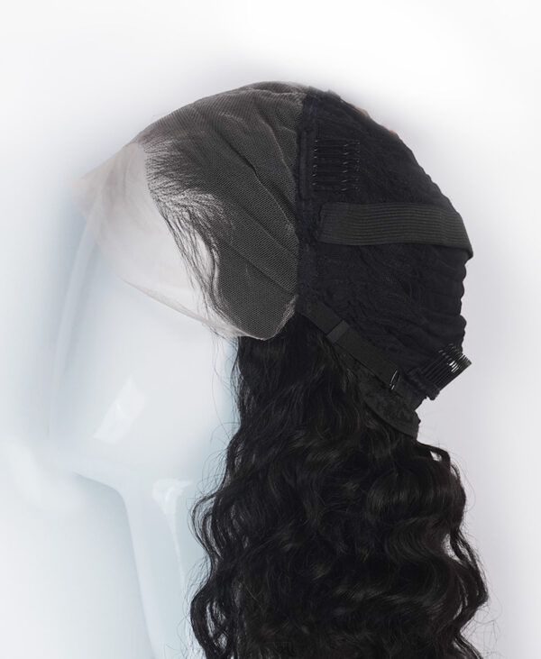front lace human wig - 14" 3A curly natural black.