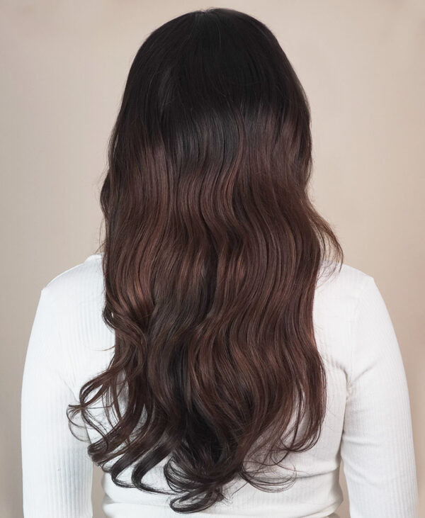 front lace human wig - 20" dark brown balayage