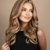 vegan fiber blowout wig 18" blonde highlights.