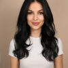 full lace human wig - 20" natural black.