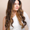 vegan fiber caramel balayage moneypiece wig 24".