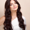 vegan fiber blowout curtain bangs wig 22".