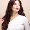 vegan fiber blowout curtain bangs wig 22".