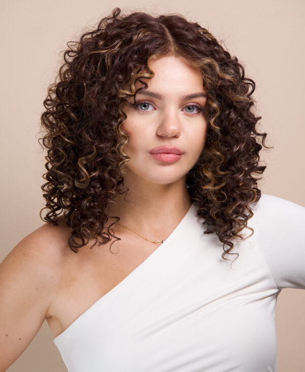 vegan fiber curly balayage wig 16".
