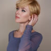 wedge cut human wig - 8" honey blonde.
