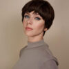 pixie cut human wig - 6" chocolate brown.