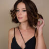 4x4 front lace wig - 10" - brown with colored highlights.
