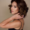 4x4 front lace wig - 10" - brown with colored highlights.