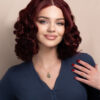 bouncy curls human wig - 14" dark red.