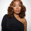 curly human wig - 14” caramel balayage.