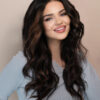 front lace human wig - 20" mocha brown balayage.