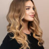 front lace human wig - 20" root melt blonde balayage.