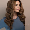 front lace human wig - 20" ash brown balayage.