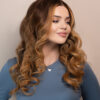 front lace human wig - 20" chestnut blonde balayage.