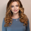 front lace human wig - 20" chestnut blonde balayage.