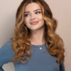 front lace human wig - 20" chestnut blonde balayage.