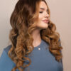 front lace human wig - 20" chestnut blonde balayage.