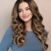 front lace human wig - 20" ash blonde balayage.