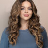 front lace human wig - 20" ash blonde balayage.