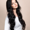 front lace human wig - 26" natural black.