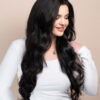 front lace human wig - 26" natural black.