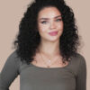 front lace human wig - 14" 3A curly natural black.