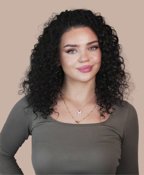 front lace human wig - 14" 3A curly natural black.