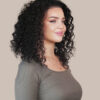 front lace human wig - 14" 3A curly natural black.