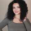 front lace human wig - 14" 3A curly natural black.