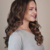 front lace human wig - 20" light brown balayage.