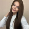 front lace human wig - 24" light brown.