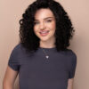 put on & go pre-cut lace curly human wig - 16" natural black.