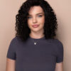 put on & go pre-cut lace curly human wig - 16" natural black.