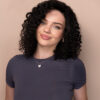 put on & go pre-cut lace curly human wig - 16" natural black.