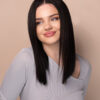 put on & go pre-cut lace long bob human wig - 14" natural black.