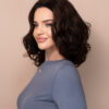 bouncy curls human wig - 12" rooted brown.