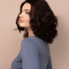 bouncy curls human wig - 12" rooted brown.
