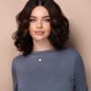 bouncy curls human wig - 12" rooted brown.