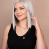 put on & go pre-cut lace human wig - 10" silver grey.