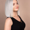 put on & go pre-cut lace human wig - 10" silver grey.