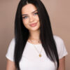 front lace human wig wavy 4x4 - 20" natural black