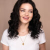 put on & go pre-cut lace curly human wig - 18" natural black.
