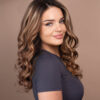 put on & go pre-cut lace wavy human wig - 20" bronzed highlights