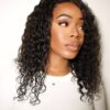 front lace human wig - 14" 3A curly natural black.