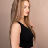 front lace human wig - 20" blonde highlights.