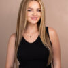 front lace human wig - 20" blonde highlights.