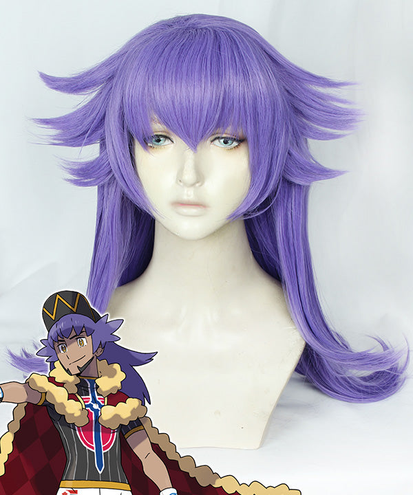 Pokémon Sword And Shield Leon Cosplay Wig - Purple